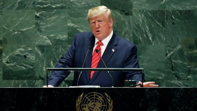 Президент США Дональд Трамп выступает на 74-й сессии Генеральной Ассамблеи ООН Президент США Дональд Трамп выступает на 74-й сессии Генеральной Ассамблеи ООН