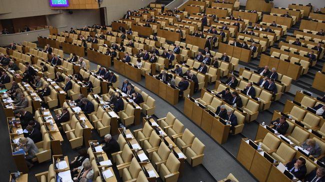 Депутаты Государственной Думы РФ на пленарном заседании.