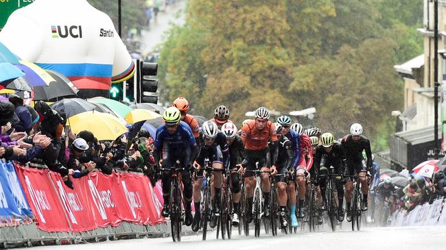 Гонка на чемпионате мира по велоспорту на шоссе 