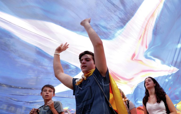 Акция протеста в Барселоне Акция протеста в Барселоне
