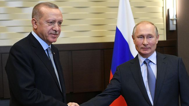Владимир Путин и президент Турции Реджеп Тайип Эрдоган во время встречи Владимир Путин и президент Турции Реджеп Тайип Эрдоган во время встречи