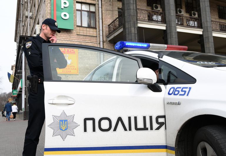 Сотрудник Украинской полиции в Киеве Сотрудник Украинской полиции в Киеве