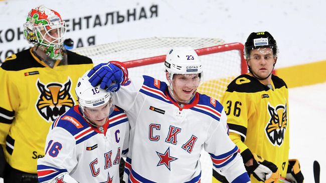 СКА - Северсталь в матче регулярного чемпионата КХЛ СКА - Северсталь в матче регулярного чемпионата КХЛ
