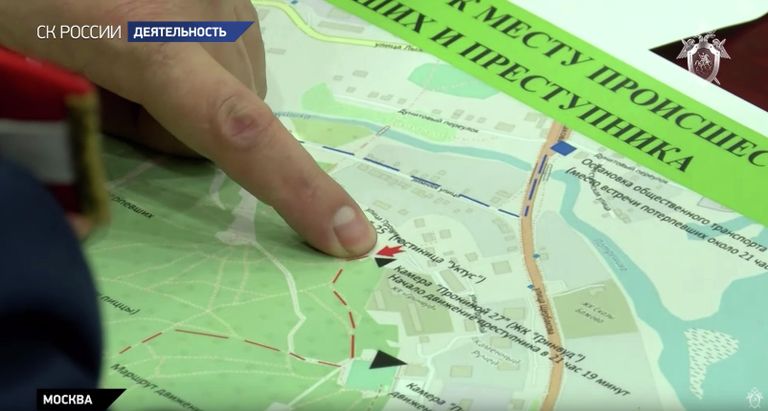 Схема передвижения погибших и преступника