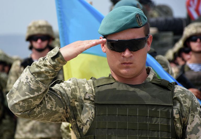 Военнослужащий армии Украины на открытии международных военных учений Достойный партнер-2018 под эгидой НАТО в Грузии