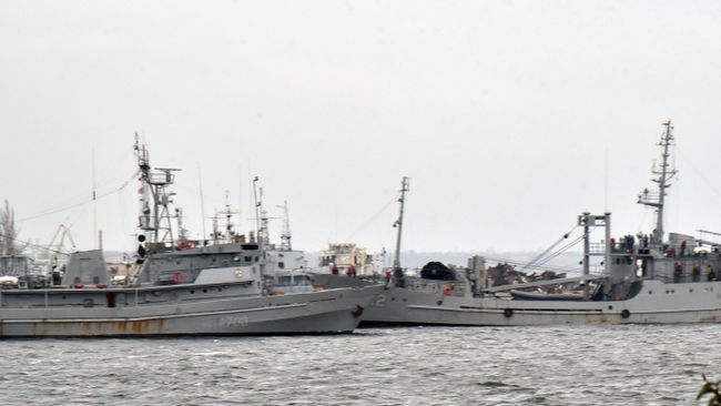 Корабли ВМФ Украины в порту города Очакова