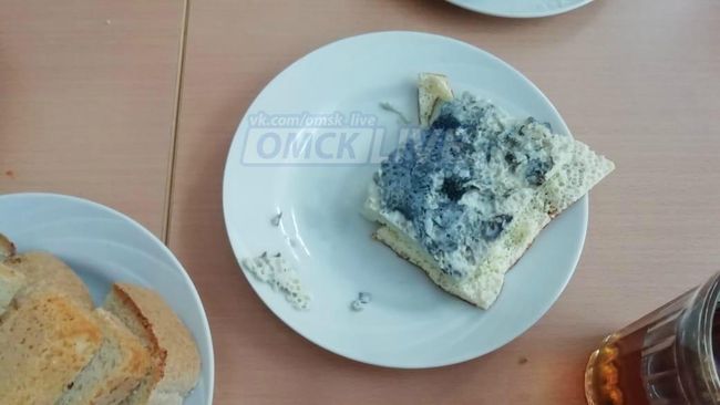 Фотография синего омлета поданного в школе №15 города Омска Фотография синего омлета поданного в школе №15 города Омска