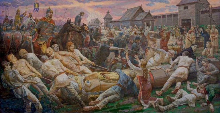 Картина художника Евгения Штырова Попрание древнерусских богов Картина художника Евгения Штырова Попрание древнерусских богов