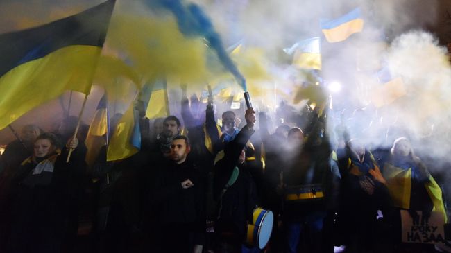 Акции на Украине к годовщине событий на Майдане Акции на Украине к годовщине событий на Майдане