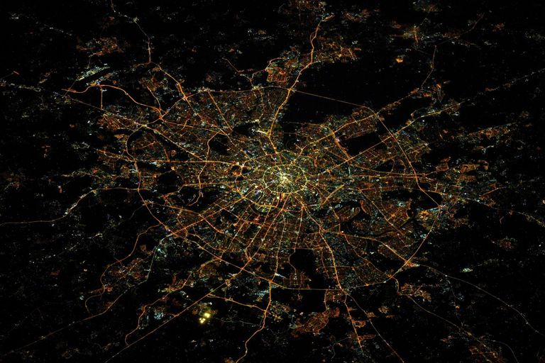 Ночная Москва с борта МКС Ночная Москва с борта МКС