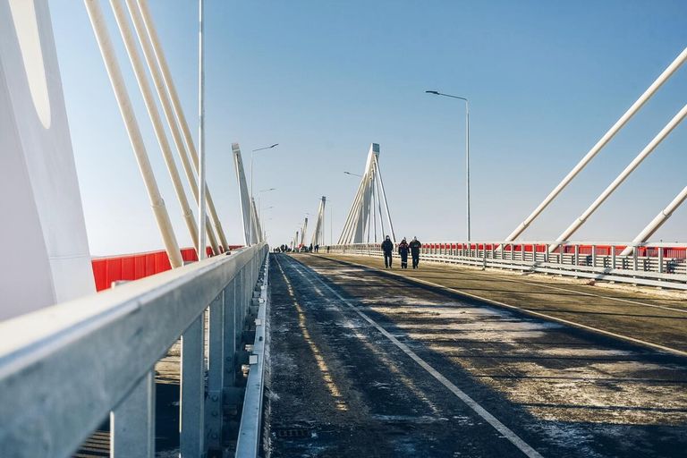 Новый мост через Амур из России в Китай в Благовещенске Новый мост через Амур из России в Китай в Благовещенске