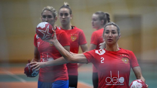 Гандбол. Тренировка женской сборной России