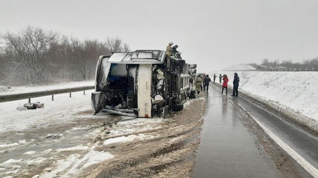ДТП с участием автобуса в Воронежской области. 3 декабря 2019 ДТП с участием автобуса в Воронежской области. 3 декабря 2019