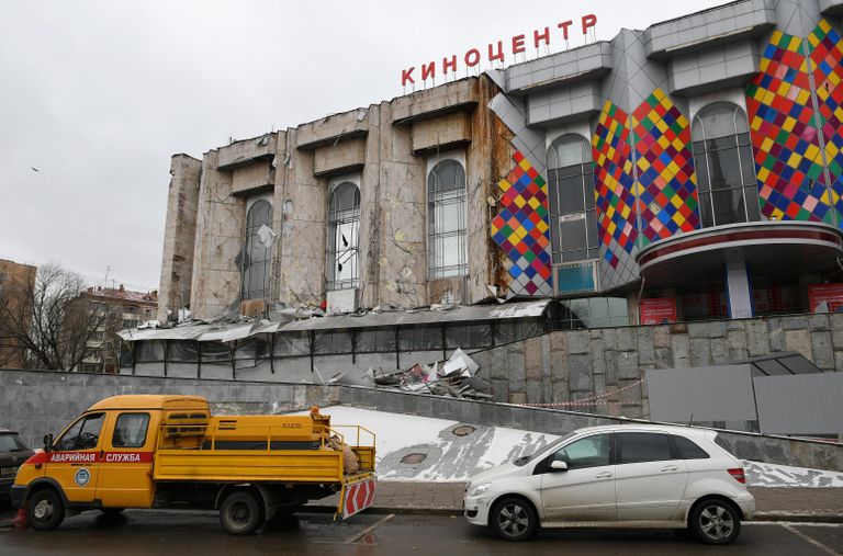 Снос киноцентра Соловей на Красной Пресне в Москве