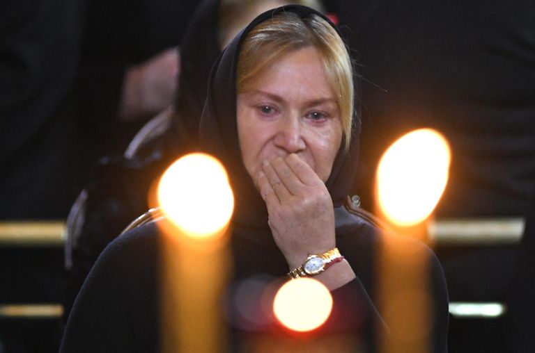 Вдова Ю. Лужкова Елена Батурина на церемонии прощания Вдова Ю. Лужкова Елена Батурина на церемонии прощания