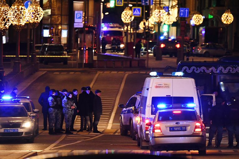 Недалеко от здания ФСБ на Лубянской площади в Москве, где произошла стрельба