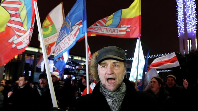 Митинг  против тесной интеграции с Россией, в Минске, Беларусь. 20 декабря 2019  