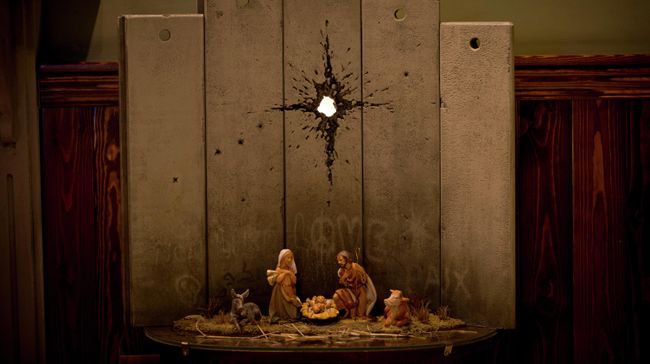 Работа художника Бэнкси Шрам Вифлеема (Scar of Bethlehem)