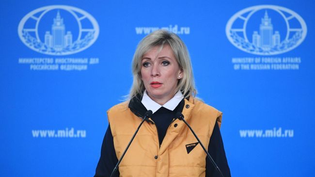 Официальный представитель Министерства иностранных дел России Мария Захарова во время брифинга в Москве Официальный представитель Министерства иностранных дел России Мария Захарова во время брифинга в Москве