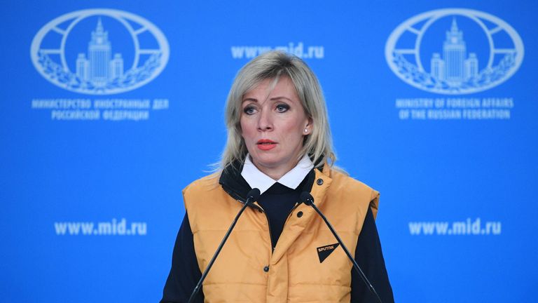 Официальный представитель Министерства иностранных дел России Мария Захарова во время брифинга в Москве Официальный представитель Министерства иностранных дел России Мария Захарова во время брифинга в Москве