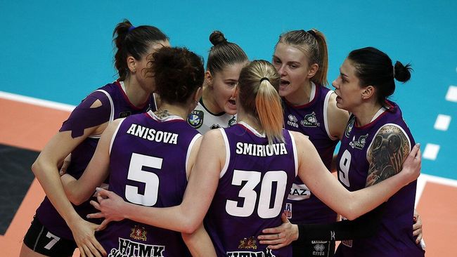 Волейболистки казанского Динамо в игре Кубка России против калининградского Локомотива Волейболистки казанского Динамо в игре Кубка России против калининградского Локомотива