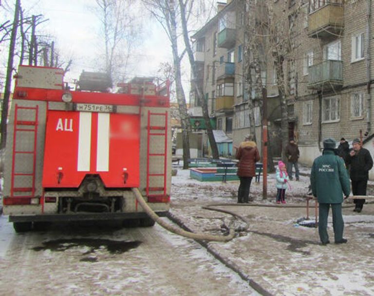 Пожар в общежитии Коминтерновском районе Воронежа. 4 января 2019