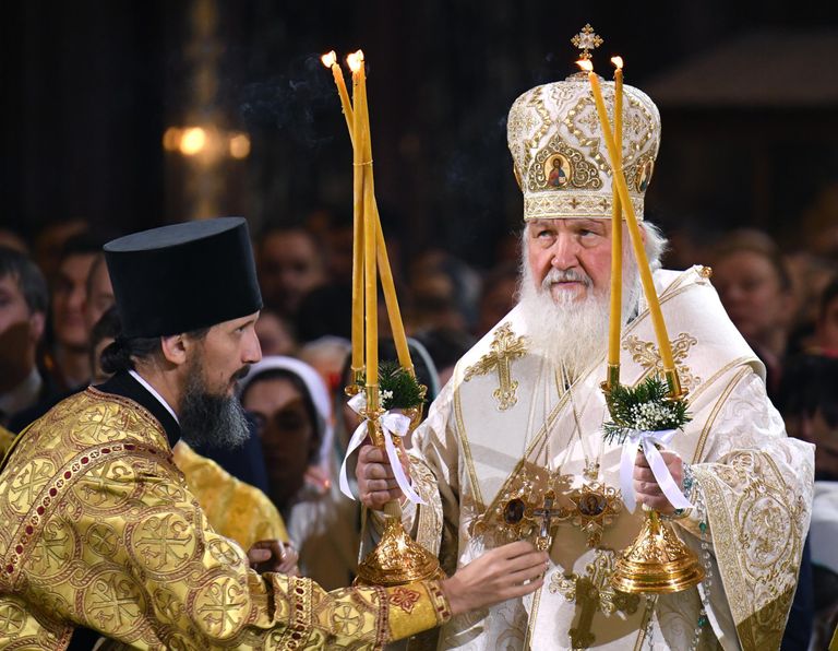 Патриарх Московский и всея Руси Кирилл во время Рождественского богослужения в храме Христа Спасителя в Москве Патриарх Московский и всея Руси Кирилл во время Рождественского богослужения в храме Христа Спасителя в Москве