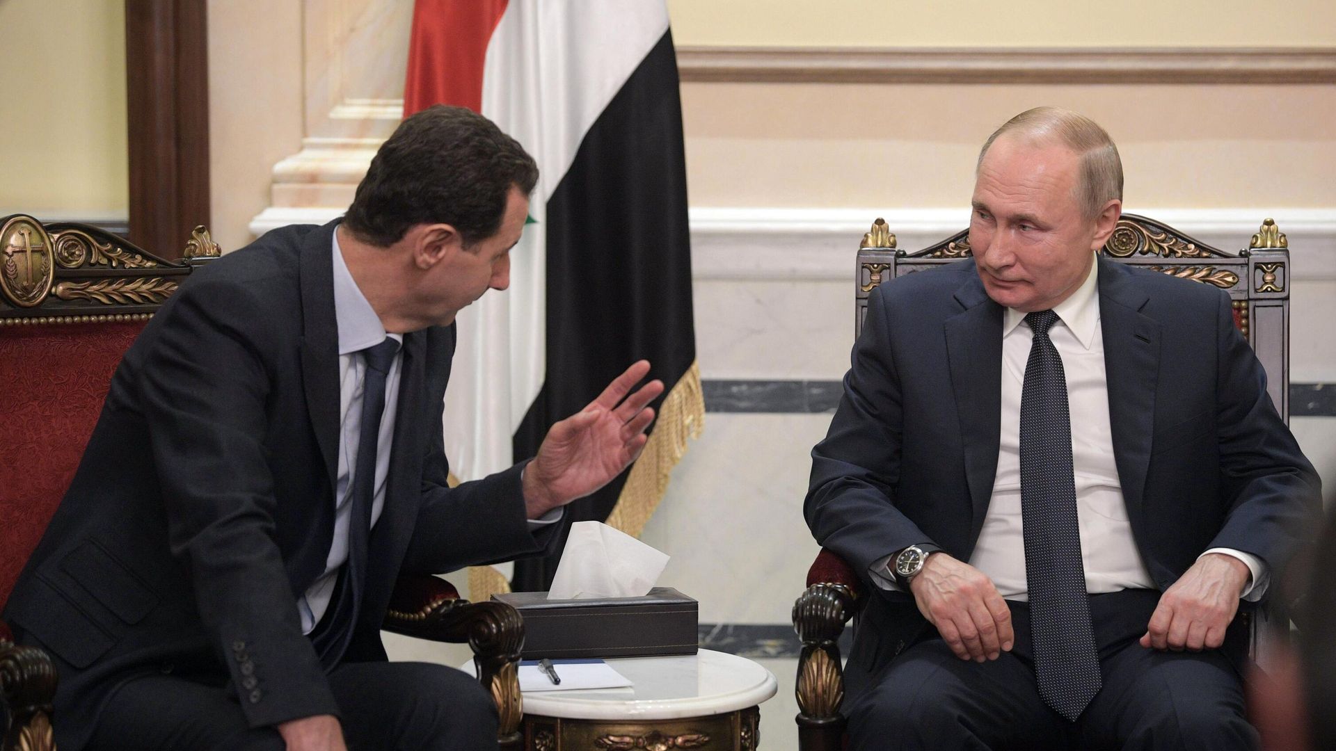 Президент РФ Владимир Путин и президент Сирии Башар Асад во время встречи в Дамаске Президент РФ Владимир Путин и президент Сирии Башар Асад во время встречи в Дамаске - РИА Новости, 1920, 07.01.2021