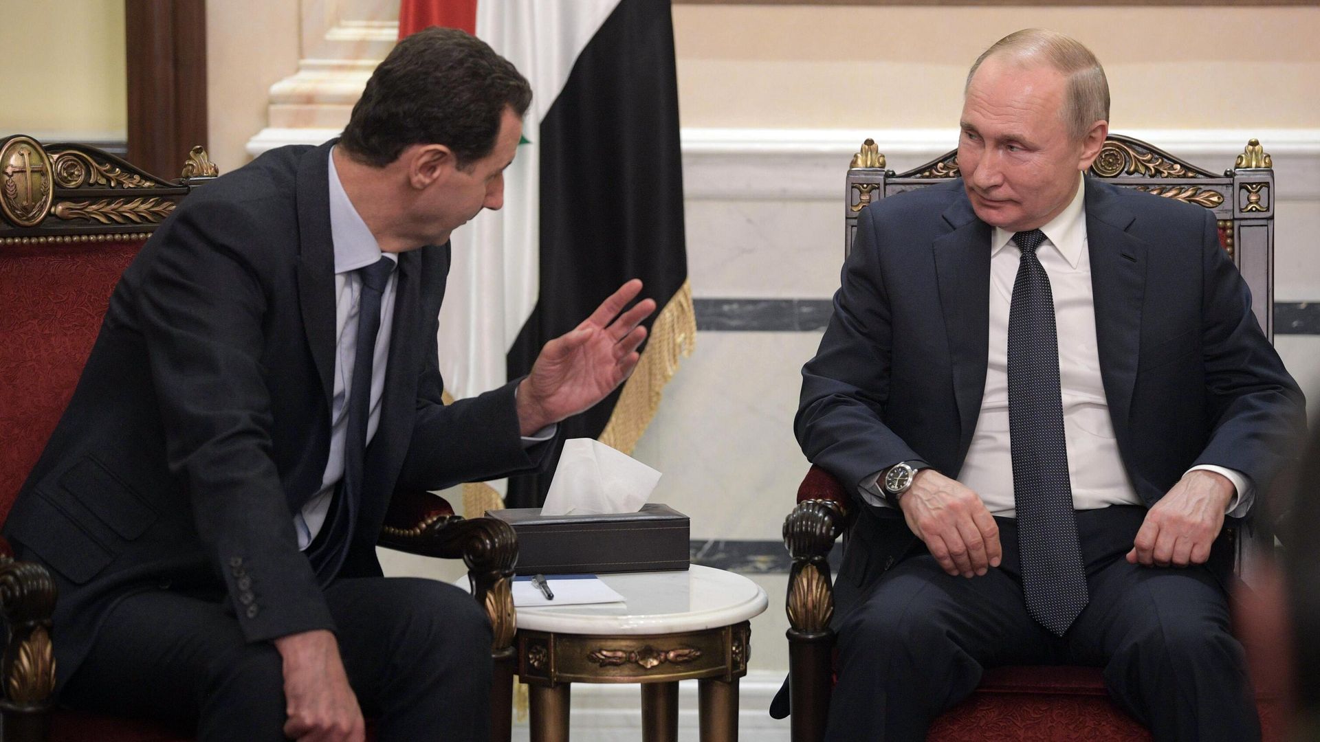 Президент РФ Владимир Путин и президент Сирии Башар Асад во время встречи в Дамаске Президент РФ Владимир Путин и президент Сирии Башар Асад во время встречи в Дамаске - РИА Новости, 1920, 07.01.2021