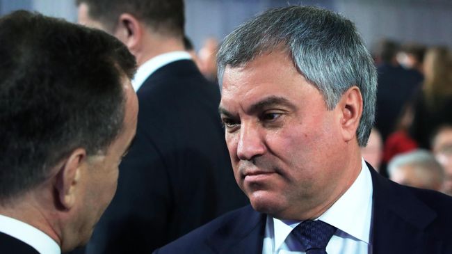 Председатель Государственной Думы РФ Вячеслав Володин перед началом ежегодного послания президента РФ Владимира Путина Федеральному Собранию Председатель Государственной Думы РФ Вячеслав Володин перед началом ежегодного послания президента РФ Владимира Путина Федеральному Собранию