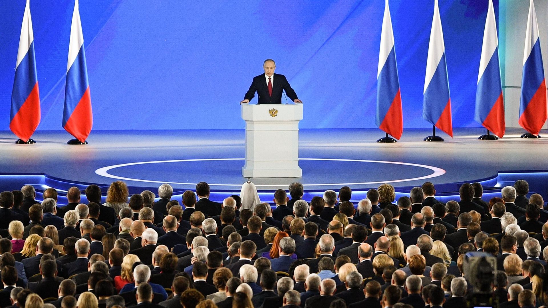 Президент РФ Владимир Путин выступает с ежегодным посланием Федеральному Собранию - РИА Новости, 1920, 10.03.2021