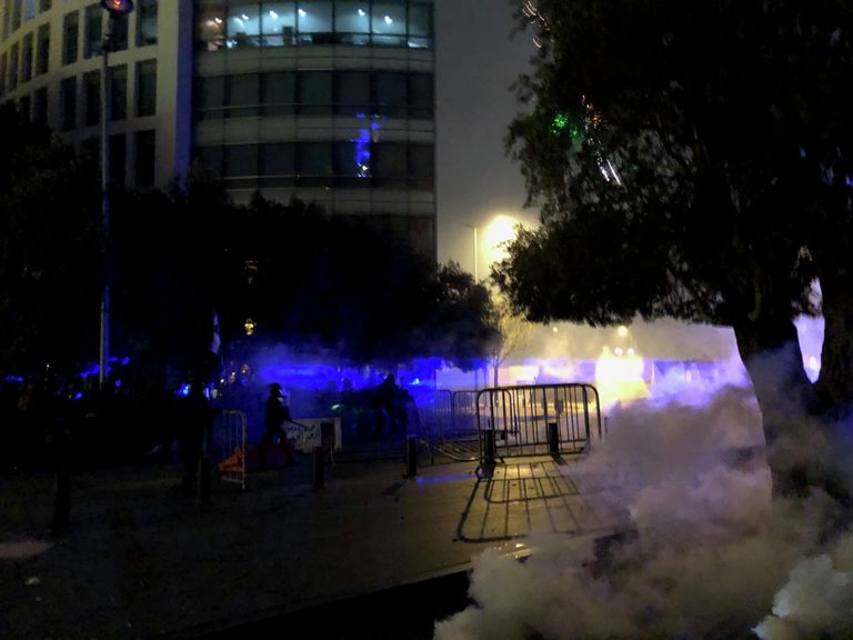 Во время акции протеста в Бейруте Во время акции протеста в Бейруте