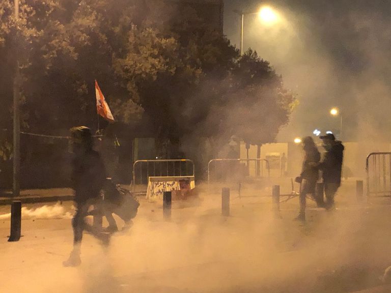 Во время акции протеста в Бейруте Во время акции протеста в Бейруте