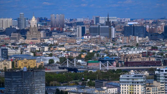 Вид на Москву из вертолета