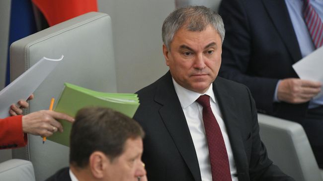 Председатель Государственной Думы РФ Вячеслав Володин на пленарном заседании Госдумы РФ Председатель Государственной Думы РФ Вячеслав Володин на пленарном заседании Госдумы РФ