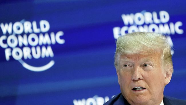 Президент США Дональд Трамп на Всемирном экономическом форуме в Давосе Президент США Дональд Трамп на Всемирном экономическом форуме в Давосе