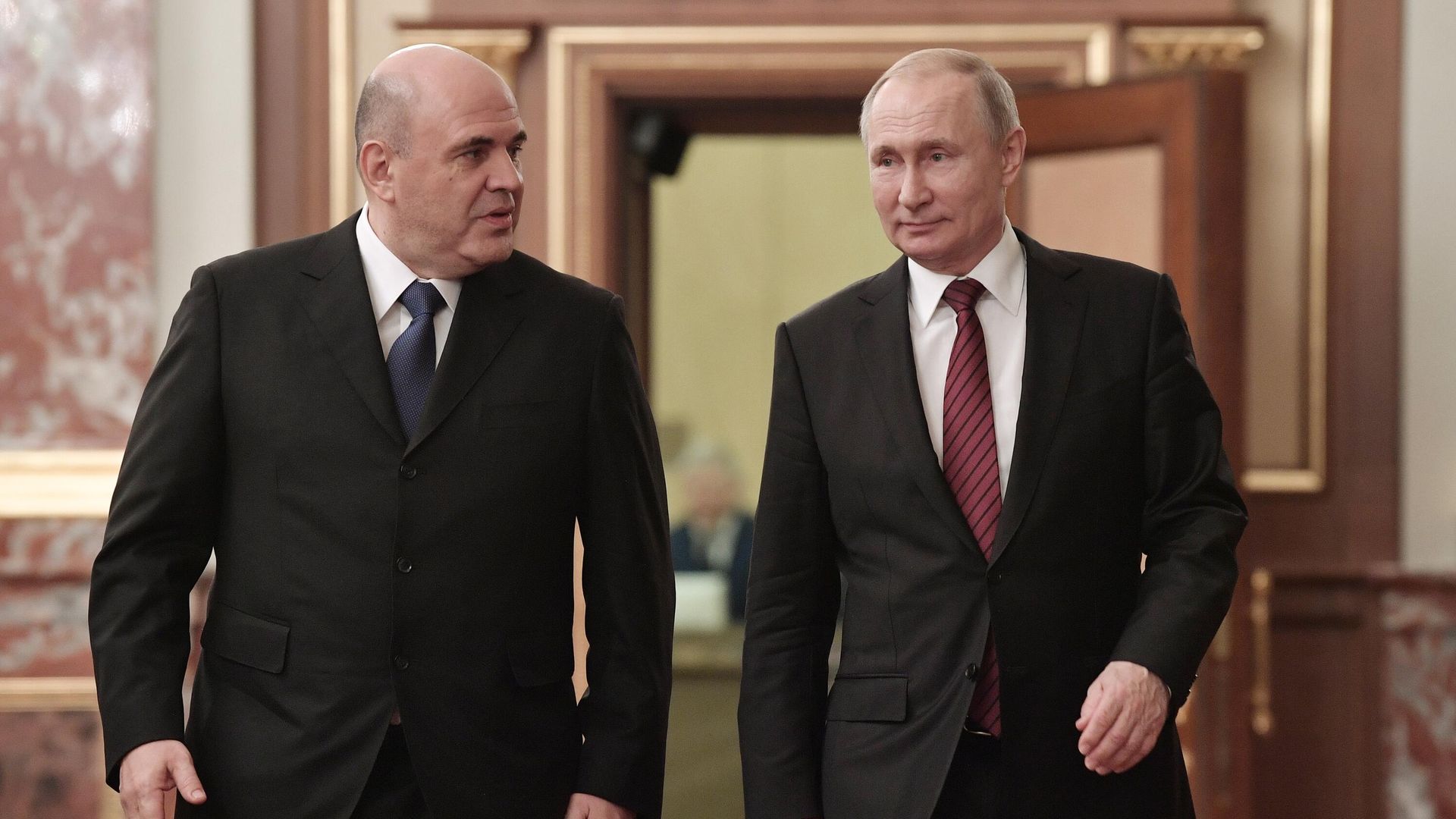 Президент Владимир Путин и председатель правительства Михаил Мишустин - РИА Новости, 1920, 05.07.2023