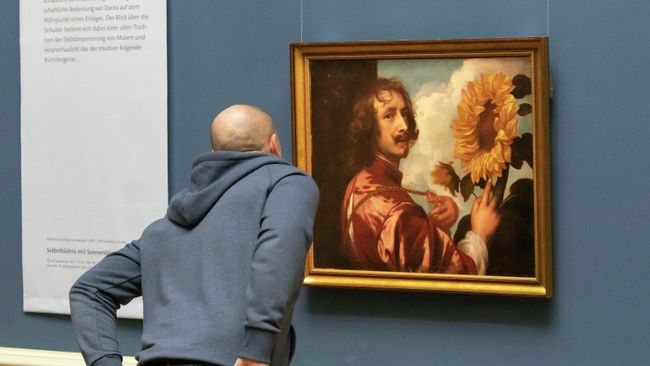 Автопортрет с подсолнухом неизвестного художника в музее Duke Museum в Готе, Германия