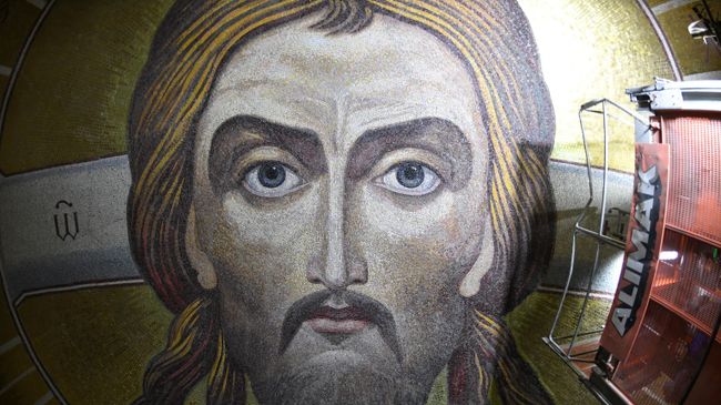 Мозаика в строящемся главном храме Вооруженных Сил в конгрессно-выставочном центре Патриот Мозаика в строящемся главном храме Вооруженных Сил в конгрессно-выставочном центре Патриот