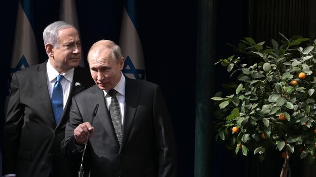 Президент РФ Владимир Путин и премьер-министр Израиля Биньямин Нетаньяху Президент РФ Владимир Путин и премьер-министр Израиля Биньямин Нетаньяху