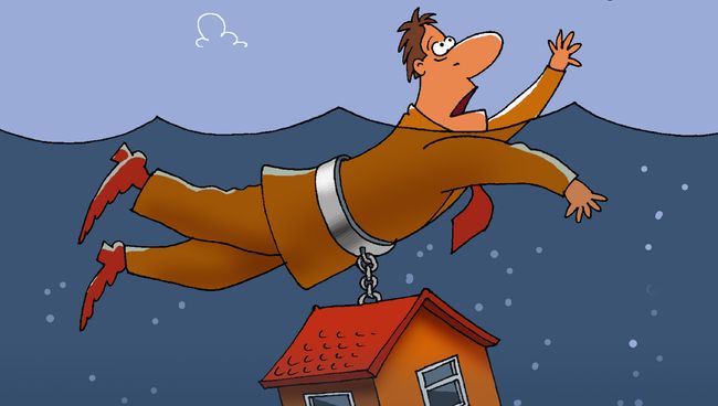 Ипотечное кредитование. Карикатура Сергея Елкина Ипотечное кредитование. Карикатура Сергея Елкина