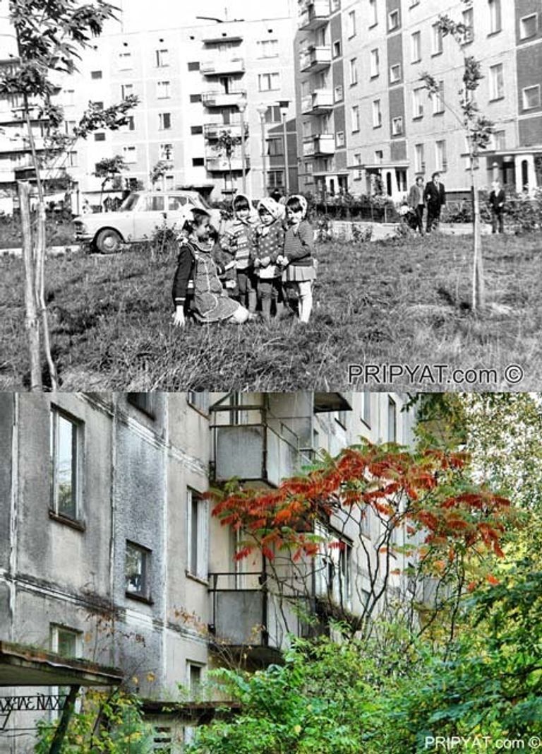Припять - абсолютно такой же город, как и все остальные: выкосить густой бурьян, вырубить деревца, прорывающиеся сквозь серый асфальт, вывести на улицы обычных людей - и его не отличить от любого спального района мегаполиса. Припять - абсолютно такой же город, как и все остальные: выкосить густой бурьян, вырубить деревца, прорывающиеся сквозь серый асфальт, вывести на улицы обычных людей - и его не отличить от любого спального района мегаполиса.