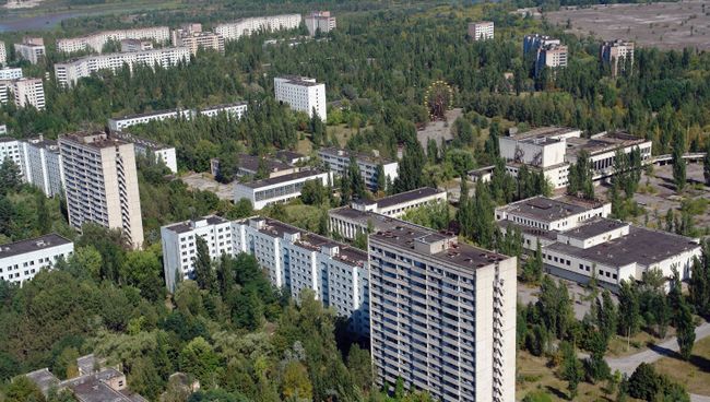 Город Припять после аварии на Чернобыльской АЭС. Архивное фото