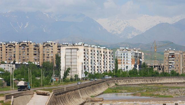 Вид на Душанбе, Таджикистан. Архивное фото Вид на Душанбе, Таджикистан. Архивное фото