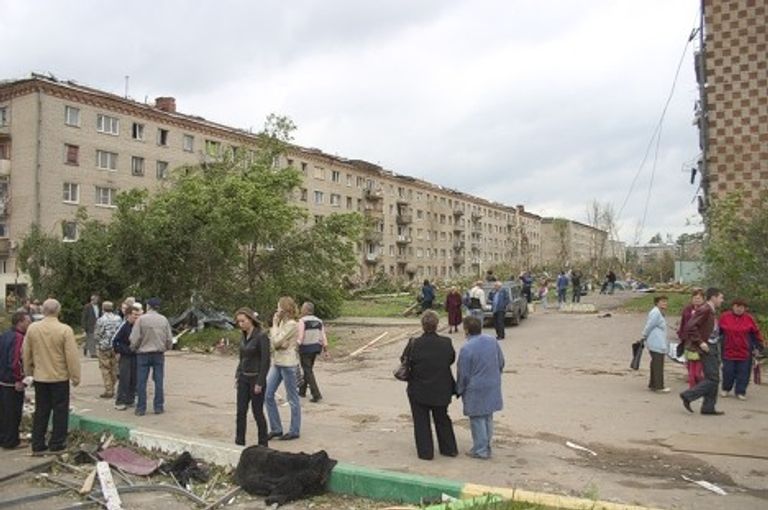 Последствия торнадо в Краснозаводске Последствия торнадо в Краснозаводске
