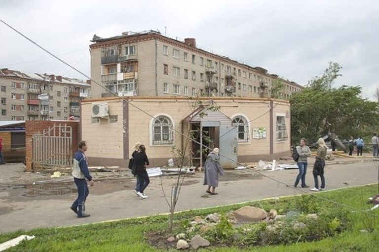 Последствия торнадо в Краснозаводске Последствия торнадо в Краснозаводске