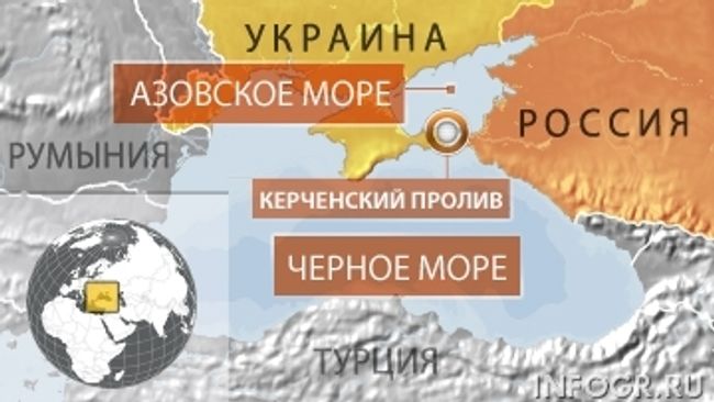 Карта границы РФ и Украины в районе Азовского и Черного морей Карта границы РФ и Украины в районе Азовского и Черного морей