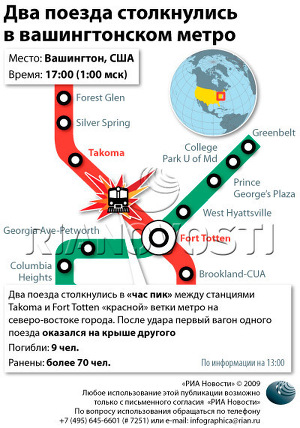 Два поезда столкнулись в вашингтонском метро