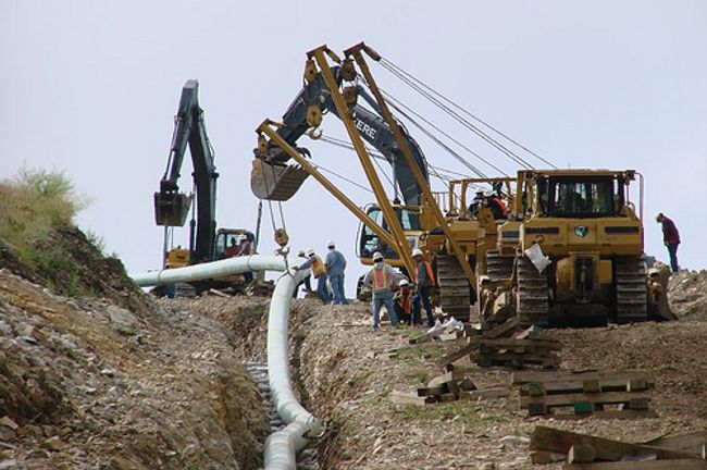 Строительство газопровода. Архив