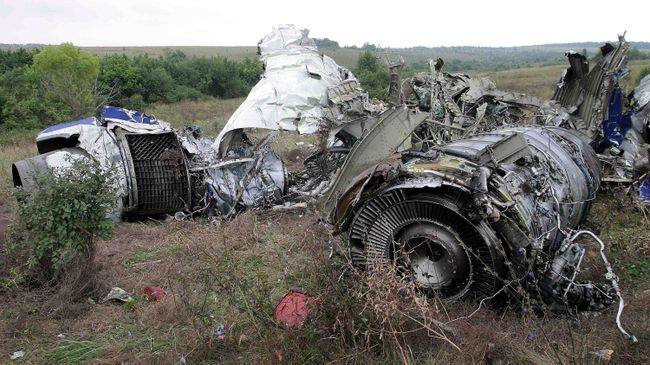 На месте падения самолета Ту-154 в поселке Каменск-Шахтинский в 138 км от Ростова-на-Дону, потерпевшего катастрофу 24 августа 2004 года